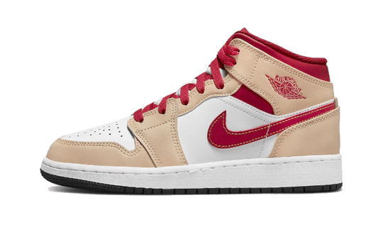 Air Jordan 1 Mid Light Curry Cardinal